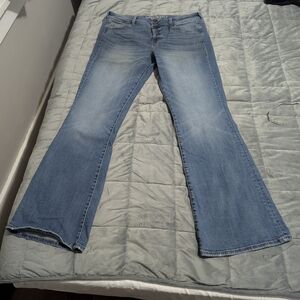 American Eagle Blue Flare Wide Leg Jeans